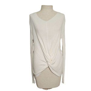 Love J Pull over Knot Front top size Small light weight‎ Knit White